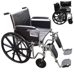 Alco Heavy Duty Wheelchair, 20", 22" or 24" Width, Weight Capacity 500 lbs - Image 2