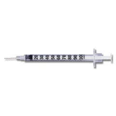 BD Lo-Dose U-100 Insulin Syringe with Permanent Needle - 28 Ga, 0.5" L (Box of 100) - Image 2