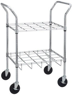 Chrome Oxygen Cylinder Cart - Image 2