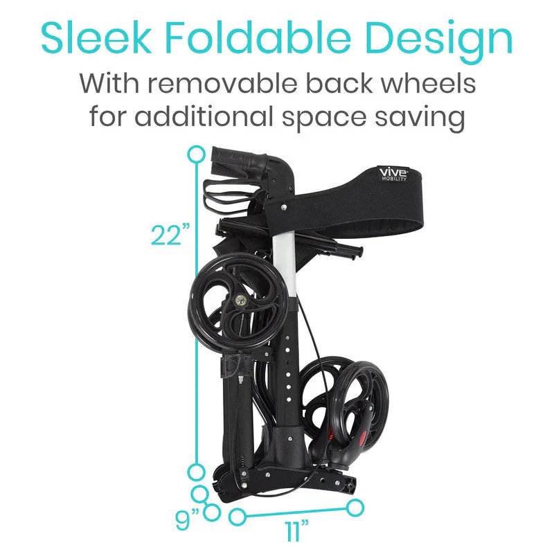 Compact Foldable Lightweight Rollator - User Height 5'2" to 6'1" - Image 5