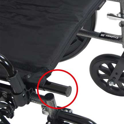 Cruiser III Light Weight Adjustable Height Wheelchair - 16", 18" & 20"W Seat - Image 4