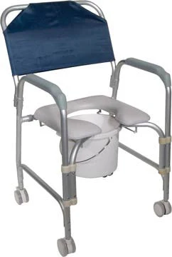 Drive Medical Aluminum Shower Chair and Commode with Casters - Image 4