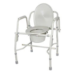 Drive Medical Steel Drop Arm Bedside Commode with Padded Arms - Image 3