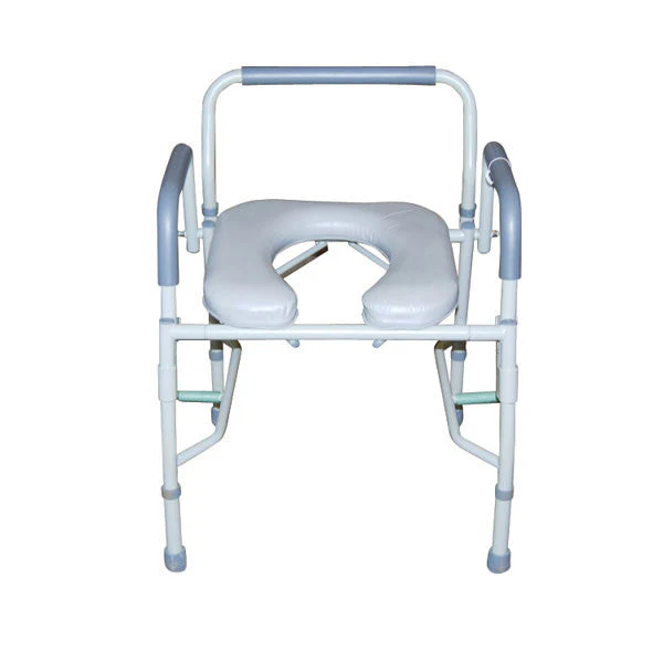 Drive Medical Steel Drop Arm Bedside Commode with Padded Seat & Arms
