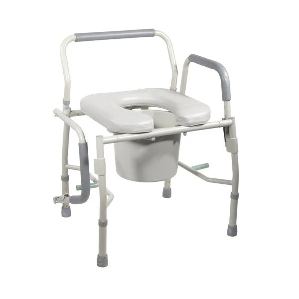 Drive Medical Steel Drop Arm Bedside Commode with Padded Seat & Arms - Image 3