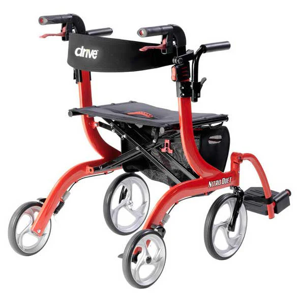 Drive Nitro Duet Rollator & Transport Chair - Users Height 5'2" to 6'0"