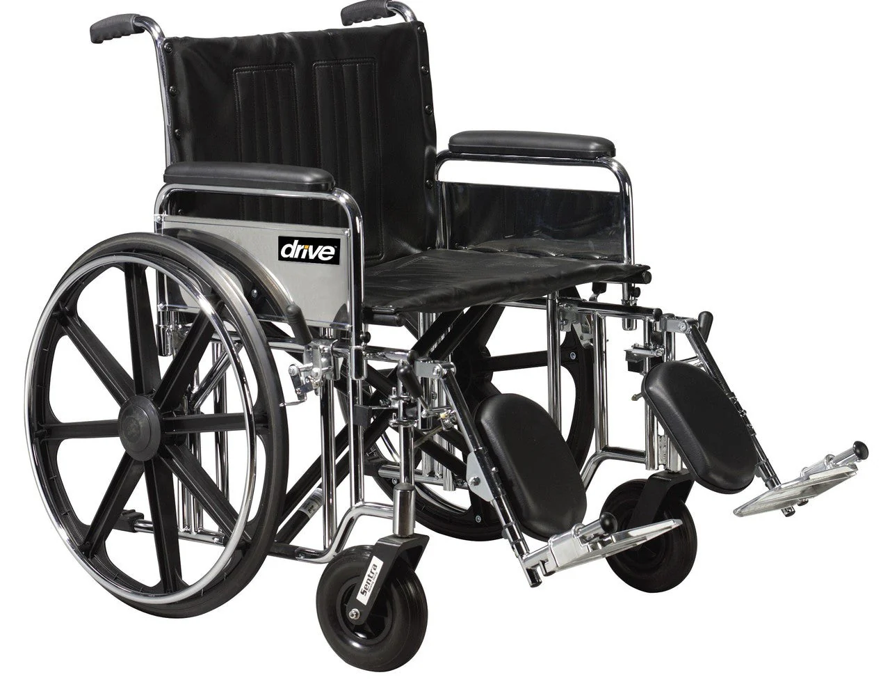 Drive Sentra Extra Heavy Duty Wheelchair, 24" Width - Weight Capacity 500 lbs