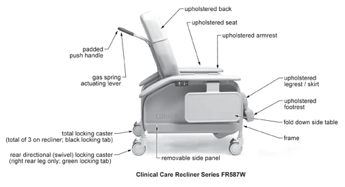 Lumex Deluxe Clinical Care Recliner - Extra Wide - Image 5