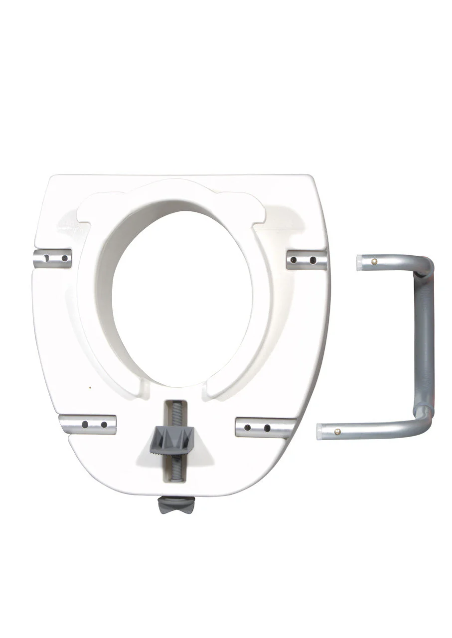 Premium Raised Toilet Seat w/ Lock & Padded Armrests, Elongated - 5 Inch, 300 Lbs. Capacity - Image 2