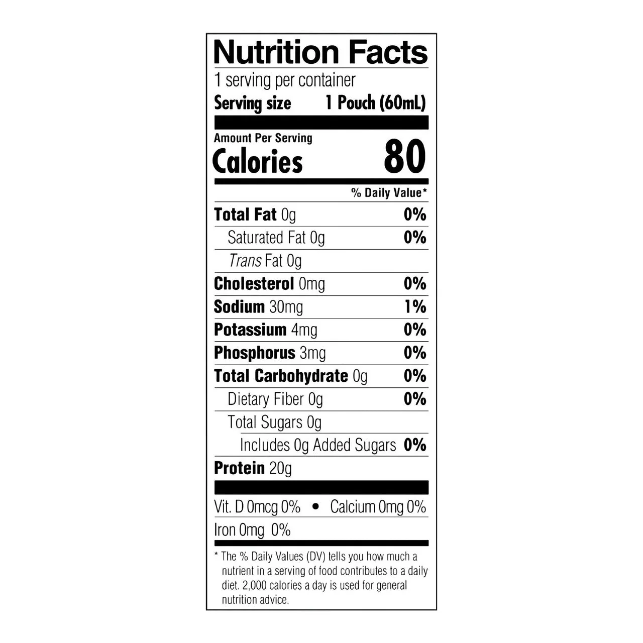 ProSource TF20 Tube Feeding Formula Unflavored Liquid 60 mL Pouch - Image 2