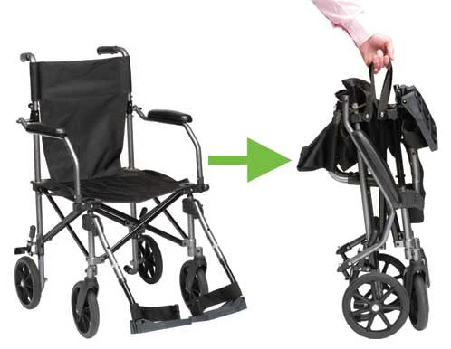 Travelite Chair Transport Wheelchair w/ Carry Bag - Image 2